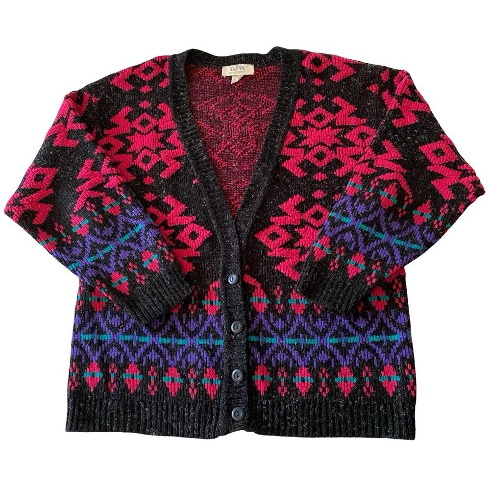 Vintage 80s TJW by Mervyn’s Sweater Cardigan Size Small